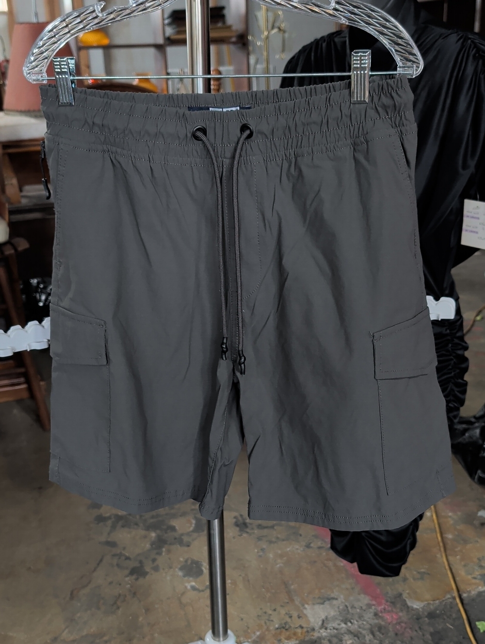 Company 81 Mens Elastic-Waist Cargo Shorts - Gray